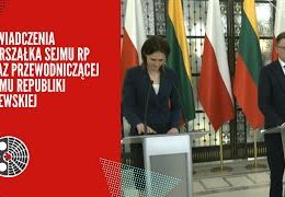 Oświadczenia marszałka Sejmu oraz przewodniczącej Sejmu Republiki Litewskiej